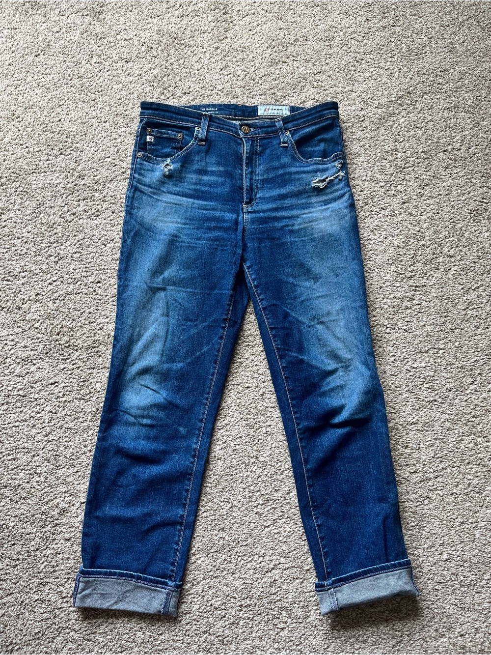 AG The Isabelle High Rise Straight Crop Jeans Size 29